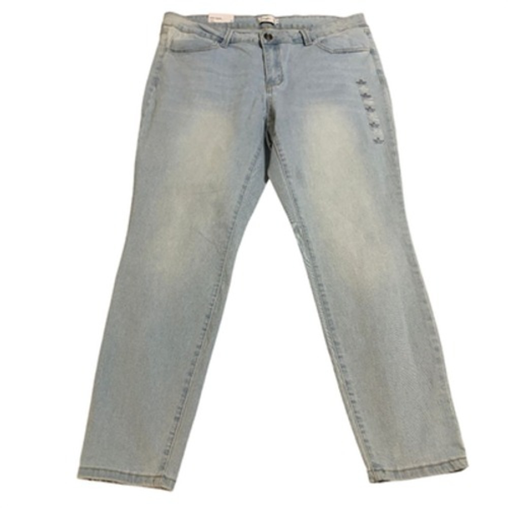 rue+ Jeans Mid-Rise Straight Leg Womens 18 Light Wash Blue Denim Casual Stretch